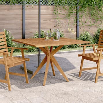 vidaXL Tuintafel vierkant 110x110x75 cm massief acaciahout, Verzenden, Nieuw
