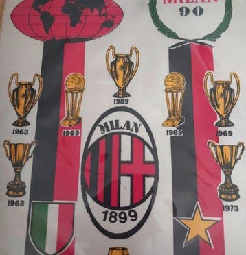 AC Milan - Calcio - 1990 - Drapeau/fanion, Collections