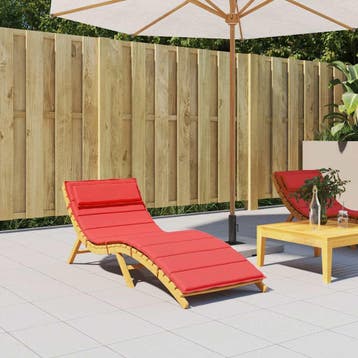 vidaXL Ligbedkussen 180x60x4 cm oxford stof rood, Verzenden, Nieuw