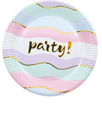 Borden Party Pastel 20cm 8st, Verzenden, Nieuw