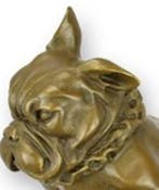Figuur - A BRONZE BULLDOG CAR MASCOT - Brons, Marmer
