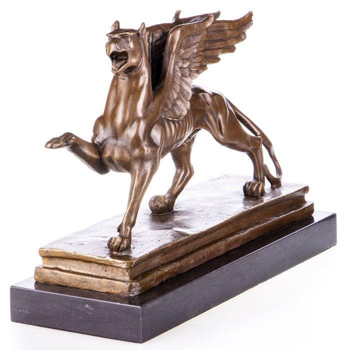Beeldje - Greif - Brons, Antiek en Kunst, Antiek | Boeken en Manuscripten