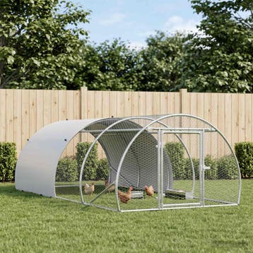 vidaXL Kippenhok zilver 400 x 150 x 100 cm Gegalvaniseerd, Verzenden