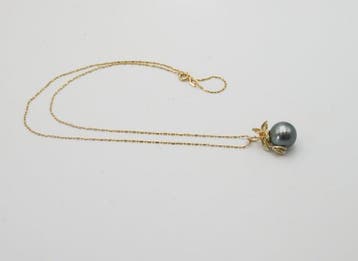 Ketting met hanger - 18 karaat Geel goud Parel - Citrien