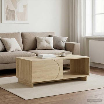 vidaXL Salontafel Sonoma Eiken 95 x 50,5 x 35 cm Bewerkt, Huis en Inrichting, Tafels | Salontafels, Verzenden, Nieuw