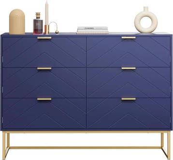 Commode - Dressoir - Ladekast - 100x34x73,5 cm - Marineblauw, Maison & Meubles, Verzenden