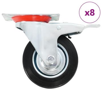 vidaXL 8 st Zwenkwielen 100 mm, Verzenden