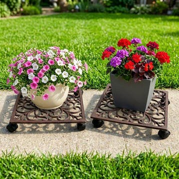 Trolley (2) - Gietijzer - Pair Plantenwagen