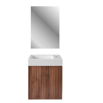 Fonteinset BWS Sona Fonteinkast Hout Wastafel Glanzend Wit, Doe-het-zelf en Bouw, Ophalen of Verzenden, Nieuw, Bad