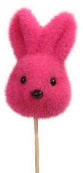 Bijsteker konijn haasje kop pink 5x7.5 cm +30 stok pak 6
