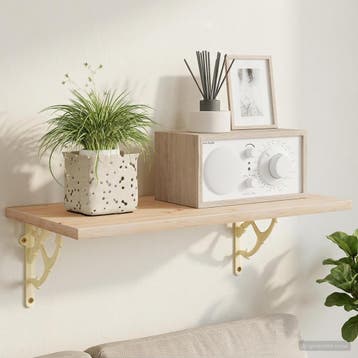 vidaXL Wandplankbeugels 2 st Antiek wit 14.5 x 14.5 x 3.5 cm, Verzenden, Nieuw