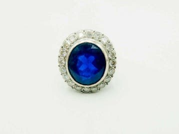 Bague - 18 carats Or blanc - Diamant, Handtassen en Accessoires, Nieuw