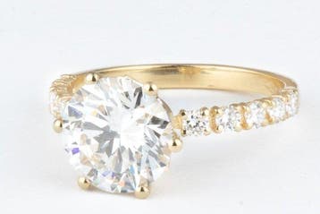 Ring - 14 karaat Geel goud - 3.16ct. tw. Diamant (Lab-grown)