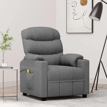 vidaXL Massagestoel stof lichtgrijs, Verzenden