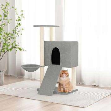 vidaXL Kattenmeubel met sisal krabpalen 96 cm lichtgrijs, Verzenden
