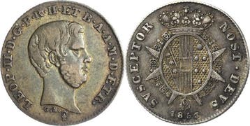 1/2 Paolo argento 1853, Italien-florenz Leopold Ii von Ha..., Verzenden, België