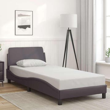 vidaXL Bedframe Dover kunstleer grijs 80x200 cm, Verzenden