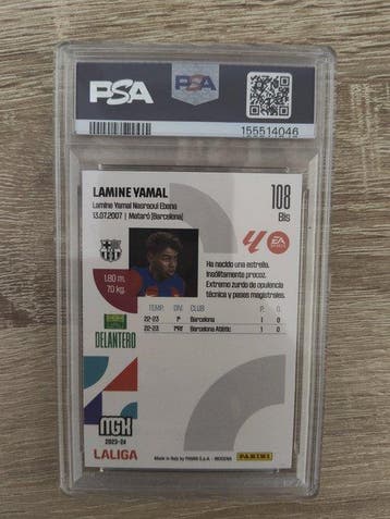 2023/24 Panini Megacracks Lamine Yamal #108 bis ROOKIE - PSA, Nieuw