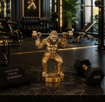 Beeld, Gorilla Weightlifter - Fitness - 25.5 cm - Hars