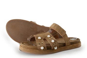 Manfield Slippers in maat 39 Cognac, Slippers, Overige kleuren, Verzenden, Manfield