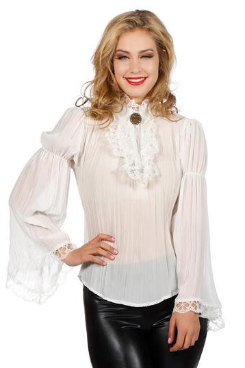 Piraten Blouse Wit Dames, Verzenden, Nieuw