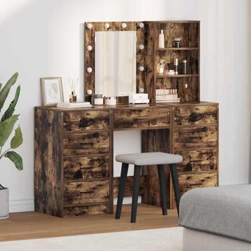 vidaXL Kaptafel 3 st Bruin 40 x 41 x 135 cm Bewerkt hout, Huis en Inrichting, Verzenden, Nieuw