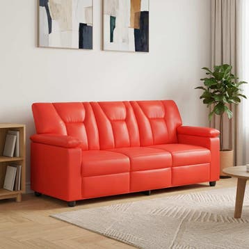 vidaXL bank / zetel Rood 191 x 85 x 93 cm Kunstleer, Verzenden, Nieuw