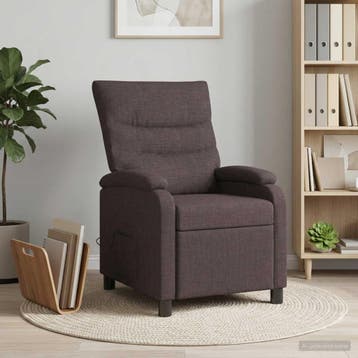 vidaXL Massage Relaxstoel Donkerbruin Stof, Verzenden