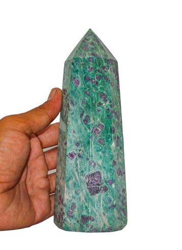 KAMR GEM Natuurlijke Robijn in Fuchsite Kristaltoren 190 mm