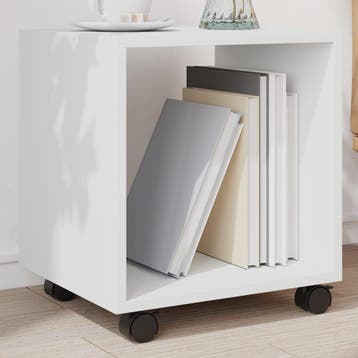 vidaXL Rolkast 37x33x42,5 cm bewerkt hout wit, Huis en Inrichting, Verzenden, Nieuw