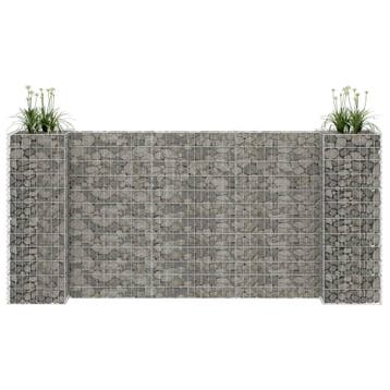 vidaXL Gabion plantenbak H-vormig 260x40x120 cm staaldraad, Tuin en Terras, Verzenden, Nieuw