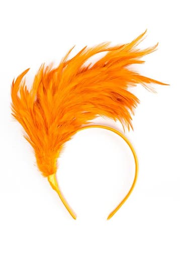KIMU® Haarband Veren Oranje Diadeem Veertjes Nederland NK Vo, Ophalen of Verzenden