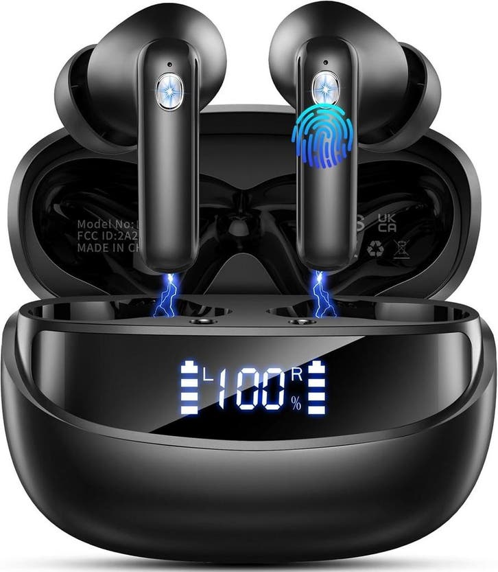 Oortjes draadloos - Met bluetooth - USB C - IP7 - Zwart, Telecommunicatie, Mobiele telefoons | Oordopjes, Nieuw, Verzenden