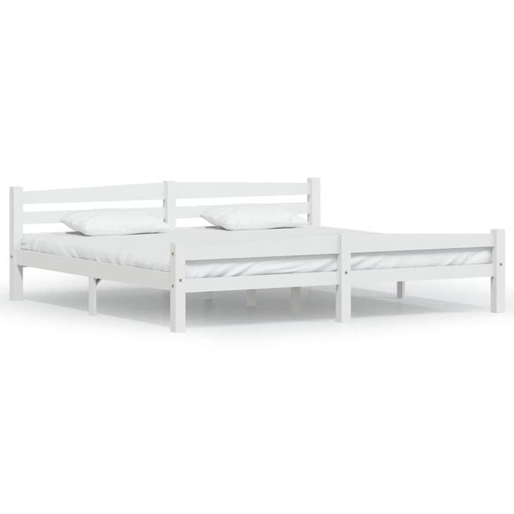 Wit houten bed 200x200 | Tweede kansje | OP = OP (bedframe), Maison & Meubles, Chambre à coucher | Lits, Envoi
