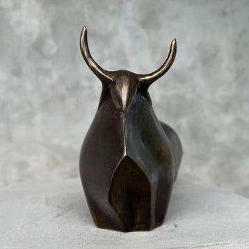 sculptuur, NO RESERVE PRICE - Sculpture of an abstract bull