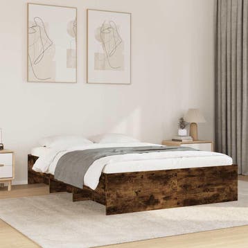 vidaXL Bedframe zonder matras hout gerookt eikenkleurig, Verzenden, Nieuw