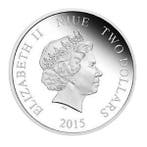 Niue. 2 Dollars 2015 Year of the Goat Proof 1 Oz, (.999)