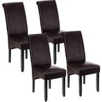tectake Eetkamerstoel, ergonomisch, massief hardhout - bruin, Verzenden, Nieuw