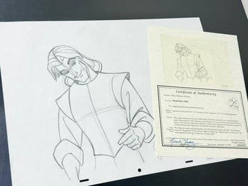 Walt Disney - Animatietekening John Smith Ondertekend door, Verzamelen, Nieuw