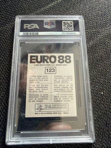 Panini Euro 1988 Michael Laudrup - PSA 6 Graded sticker