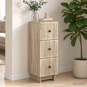 vidaXL Ladekast Sonoma Eiken 33 x 34,5 x 90 cm Bewerkt hout, Verzenden