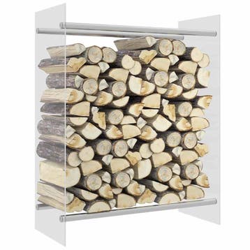vidaXL Haardhoutrek 80x35x100 cm gehard glas transparant, Verzenden
