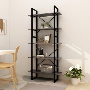 vidaXL Boekenkast met 5 schappen 80x30x175 cm bewerkt hout, Verzenden