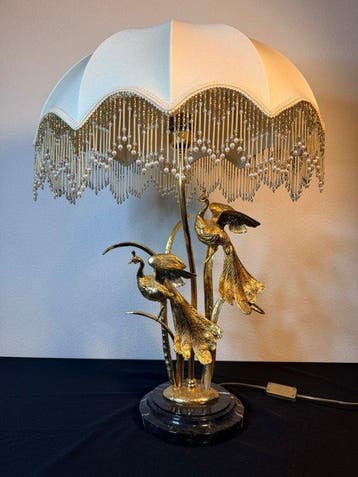 Lampe de table - Laiton, Bronze - Lampe de table théâtrale,