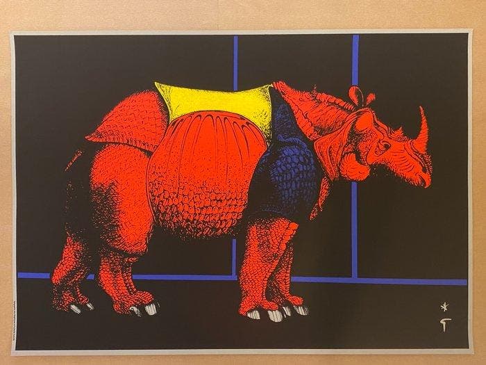 René Gruau - UNTITLED (THE RHINOCEROS) - Jaren 1990, Antiquités & Art, Art | Dessins & Photographie