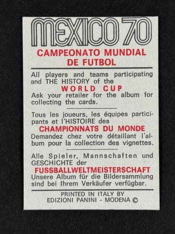 1970 Panini Mexico 70 World Cup, - Italy: Antonio Juliano -, Nieuw