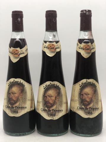 3 x 75cl Le VinCent Jubilé AOC Cotes de Provence rouge 1988, Ophalen of Verzenden, Rode wijn