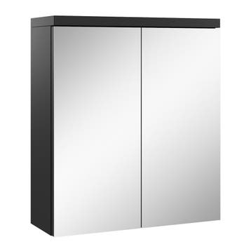 Spiegelkast Toledo 60 x 20 x 60 cm Mat zwart Badkamerkast, Verzenden, Nieuw