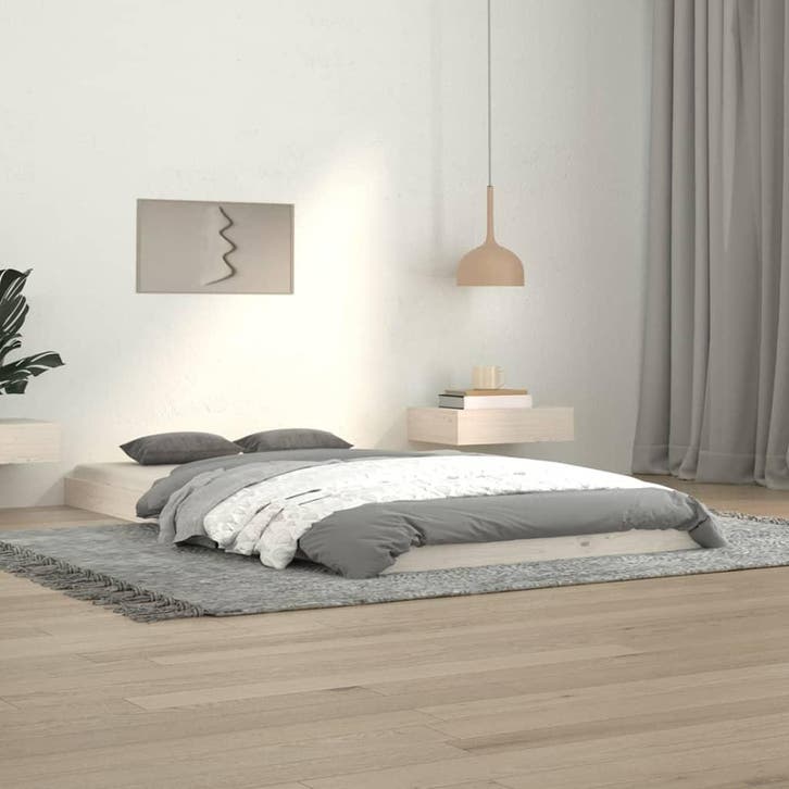 vidaXL Bedframe massief grenenhout wit 100x200 cm, Maison & Meubles, Chambre à coucher | Lits, Envoi
