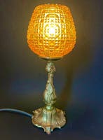 Tafellamp - Model Globe- Voet van echt brons - Globe van
